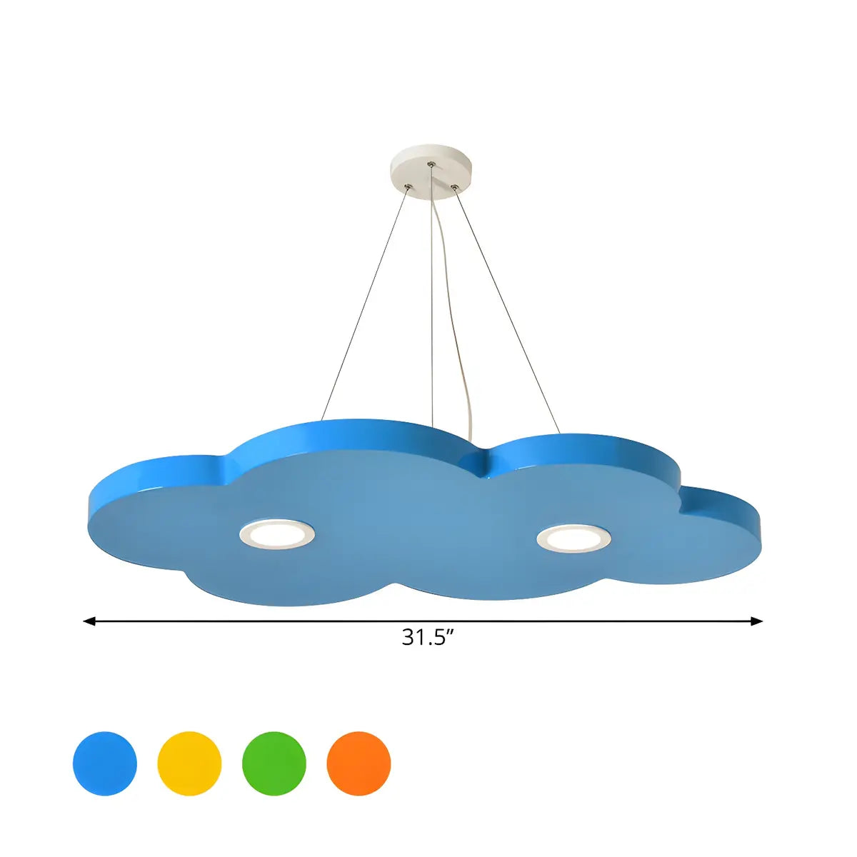 Cloud Metal Kids Room Blue LED Large Pendant Chandelier 