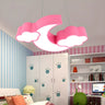 Cloud Moon Acrylic Bedroom Medium Blue Kids Chandelier Image - 4