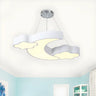 Cloud Moon Acrylic Bedroom Medium Blue Kids Chandelier Image - 8