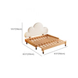 Cloud-Shaped Upholstered Headboard Wooden Kids Bed Image - 10