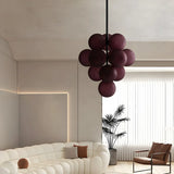 Cluster Grape Glass Living Room Purple Bubble Chandelier Image - 2