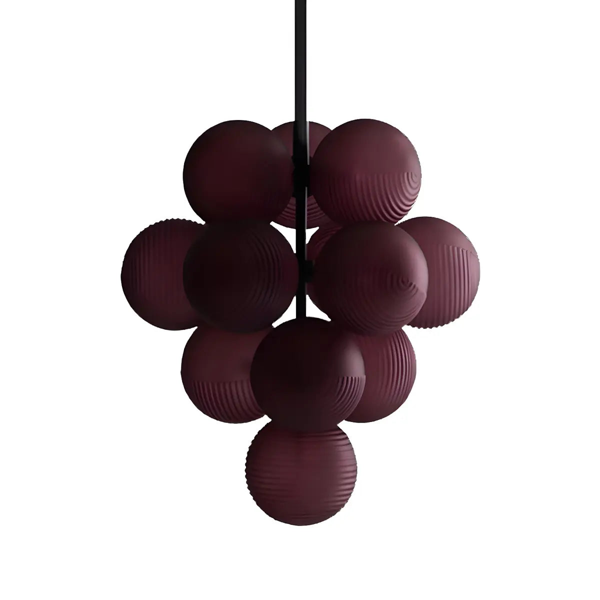 Cluster Grape Glass Living Room Purple Bubble Chandelier Image - 5