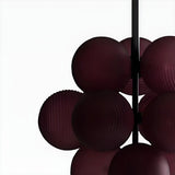 Cluster Grape Glass Living Room Purple Bubble Chandelier Image - 7