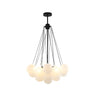 Cluster White Glass Dining Room Black Bubble Chandelier Image - 5