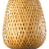 Coastal bamboo Rattan Restaurant Yellow Mini Wall Sconce Image - 10