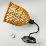 Coastal Birdcage Rattan Living Room Brown Small Wall Sconce Image - 8