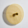 Coastal Circle Rattan Living Room Yellow Wall Sconce Image - 5