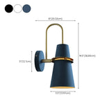 Coastal Cone Iron Restaurant Blue Mini Wall Sconce #size