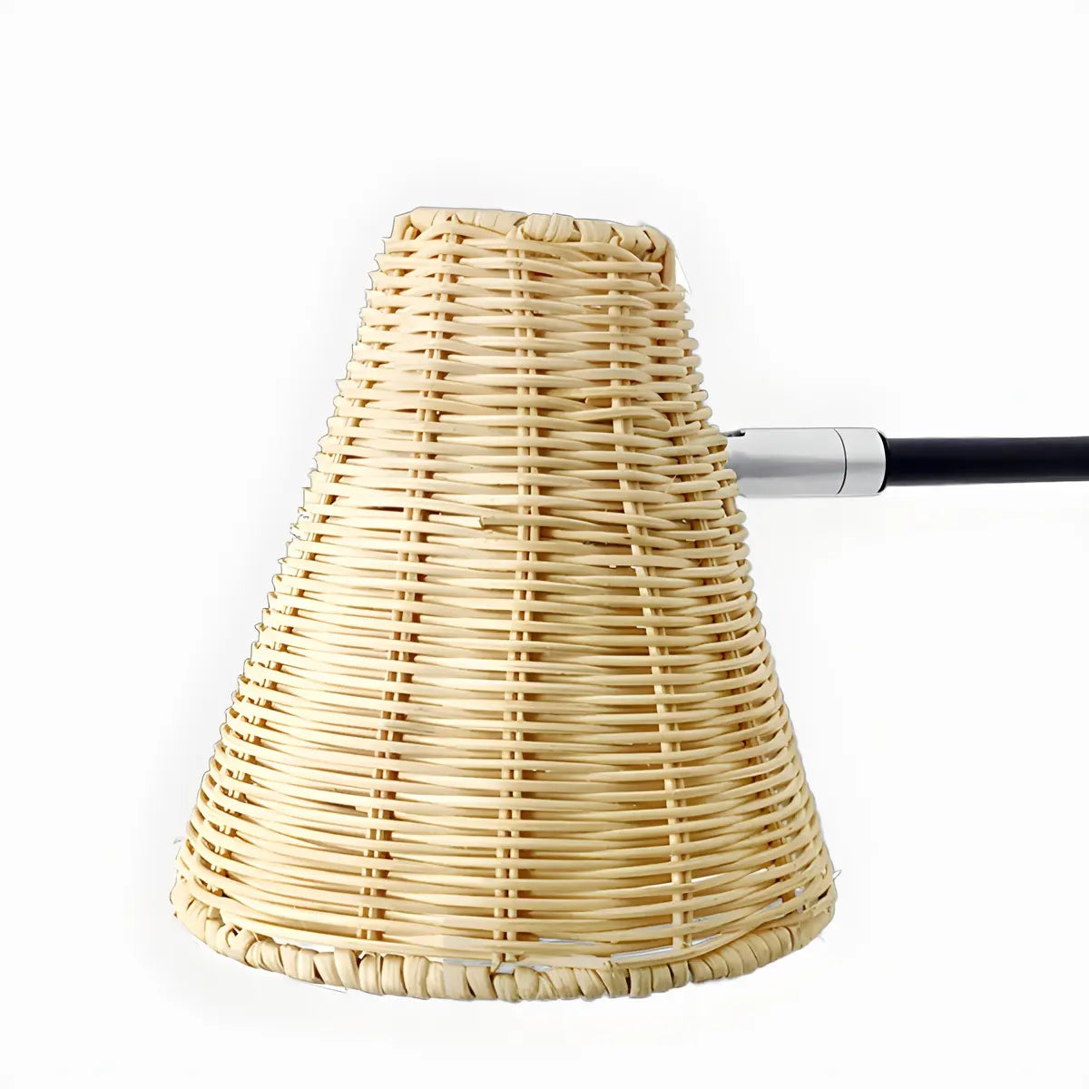 Coastal Cone Rattan Bedroom Brown Mini Wall Sconce Image - 4