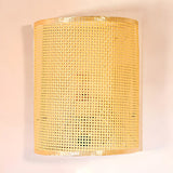 Coastal Cylinder Rattan Bedroom Mini Yellow Wall Sconce Image - 10