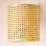 Coastal Cylinder Rattan Bedroom Mini Yellow Wall Sconce Image - 11