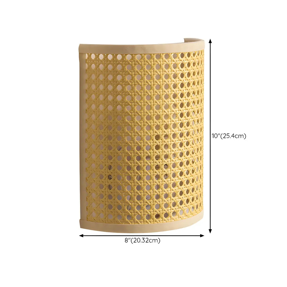 Coastal Cylinder Rattan Bedroom Mini Yellow Wall Sconce 