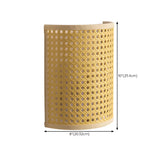 Coastal Cylinder Rattan Bedroom Mini Yellow Wall Sconce #size