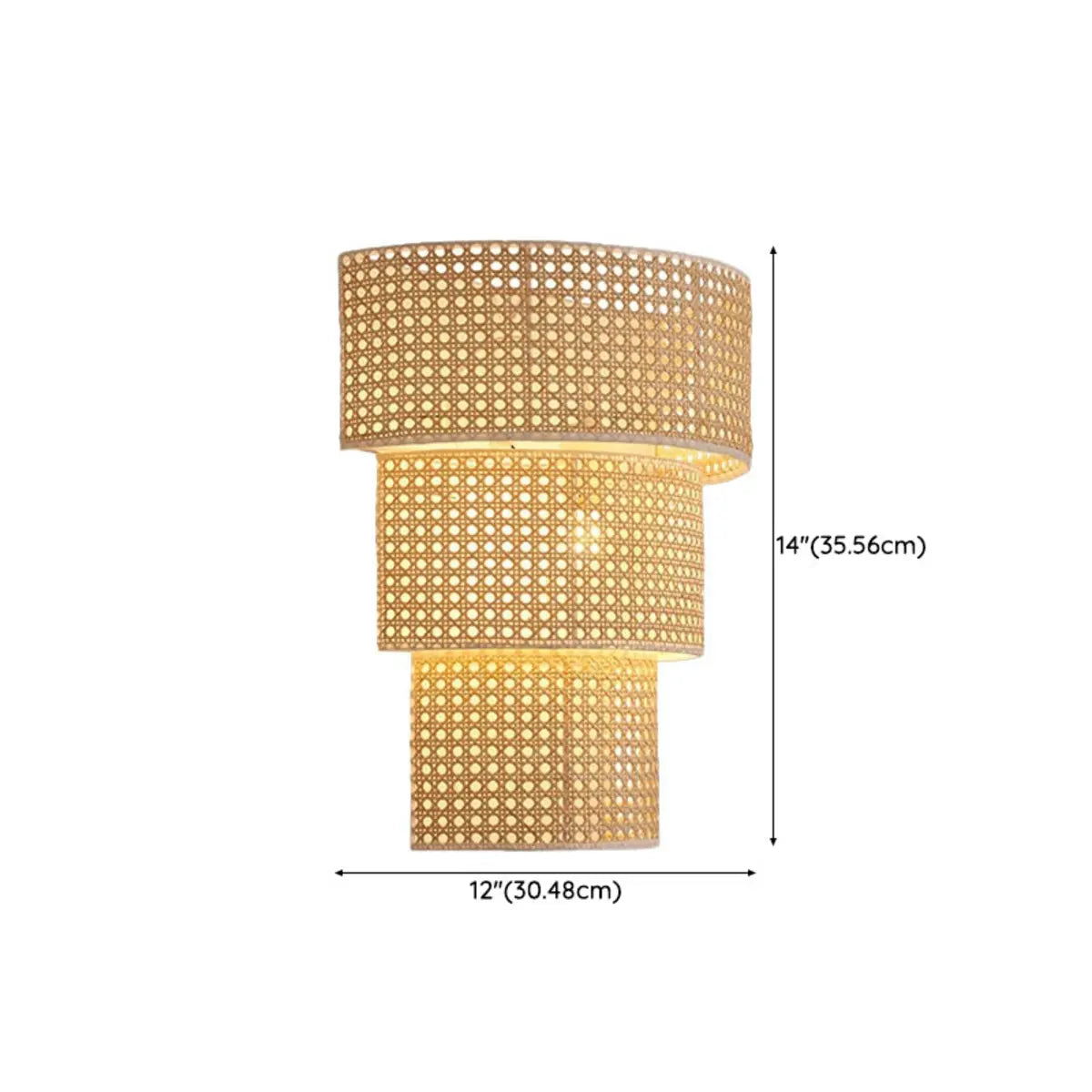 Coastal Cylinder Rattan Living Room Yellow Wall Sconce Image - 11