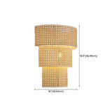 Coastal Cylinder Rattan Living Room Yellow Wall Sconce Image - 13