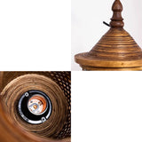 Coastal Lantern Rattan Wood Walnut Hallway Wall Sconce Image - 7