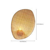 Coastal Natural Oval Rattan Bedroom Beige Wall Sconce Image - 12