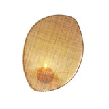 Coastal Natural Oval Rattan Bedroom Beige Wall Sconce Image - 5