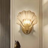 Coastal Shell Glass Gold Entryway Gold Wall Sconce Image - 10