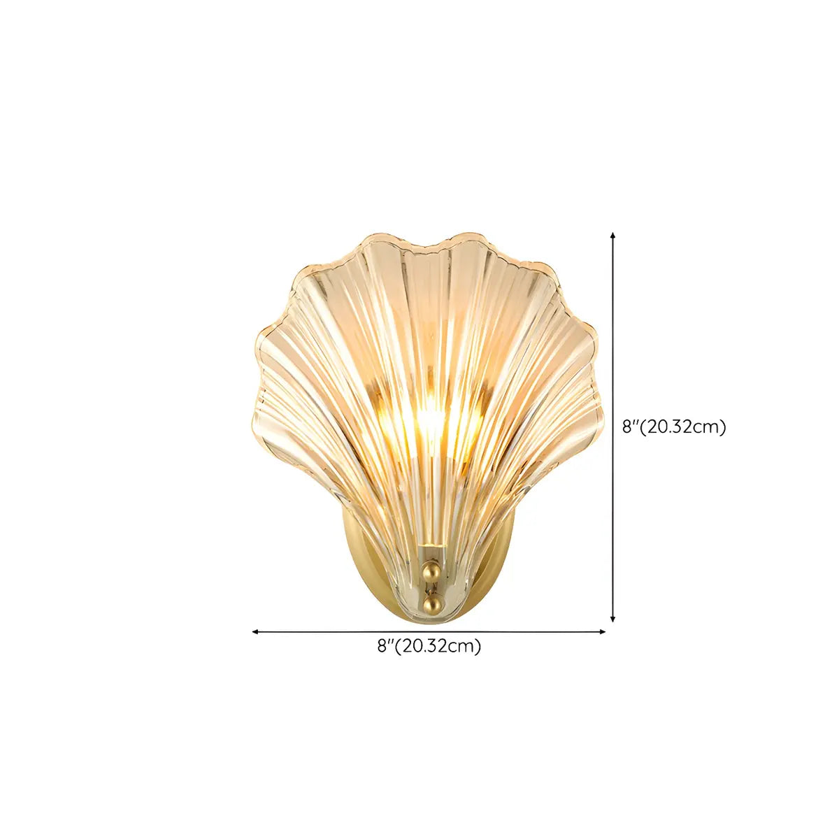 Coastal Shell Glass Gold Entryway Gold Wall Sconce 