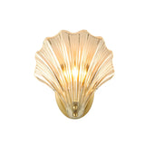 Coastal Shell Glass Gold Entryway Gold Wall Sconce Image - 5