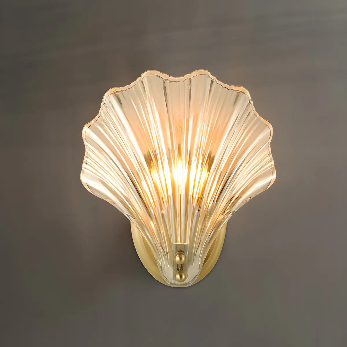 Coastal Shell Glass Gold Entryway Gold Wall Sconce Image - 6