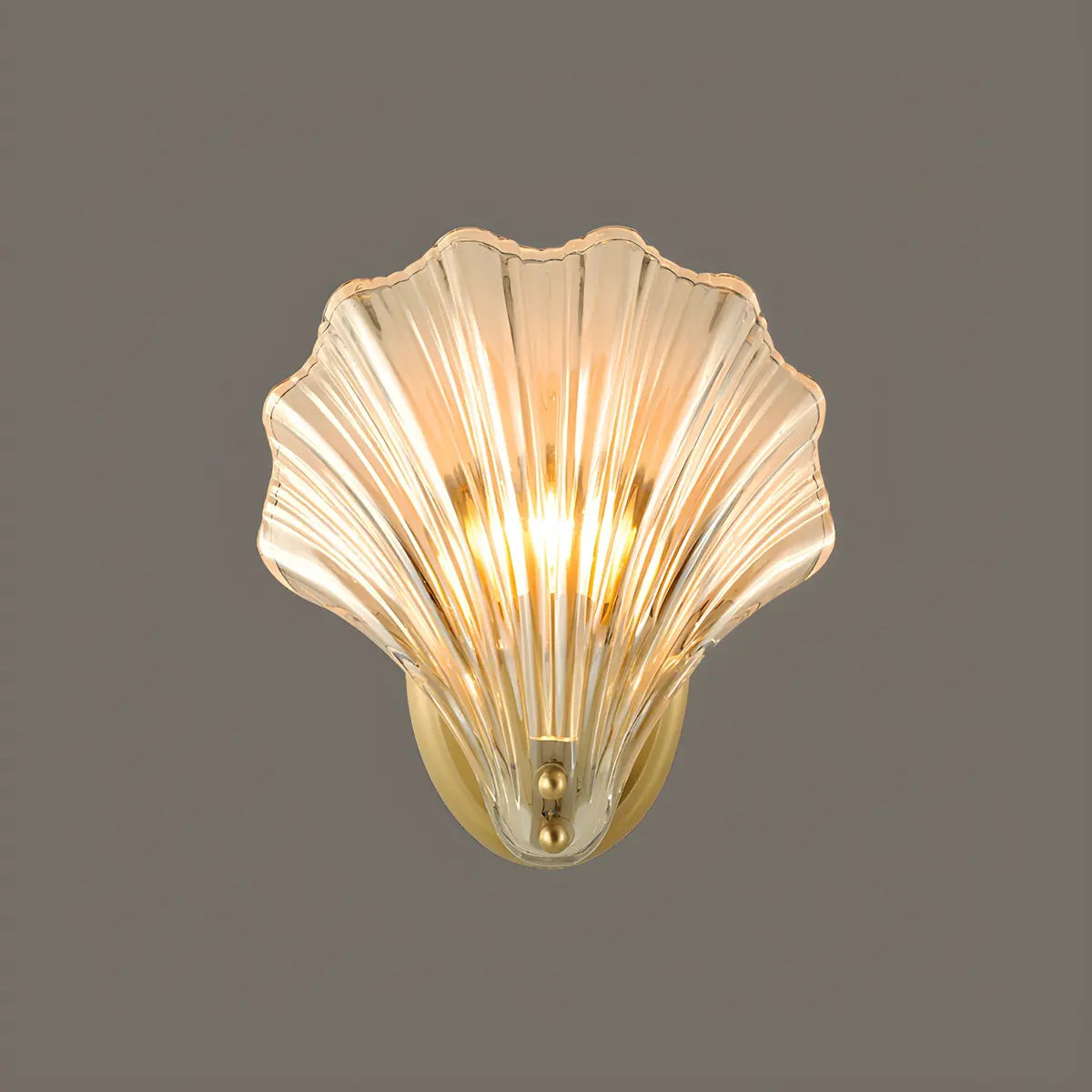 Coastal Shell Glass Gold Entryway Gold Wall Sconce Image - 7