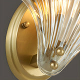 Coastal Shell Glass Gold Entryway Gold Wall Sconce Image - 8