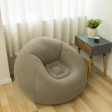 Coffee Foldable Round Flannel Inflatable Bean Bag Seat Image - 1