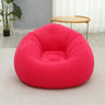 Coffee Foldable Round Flannel Inflatable Bean Bag Seat Image - 4