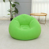 Coffee Foldable Round Flannel Inflatable Bean Bag Seat Image - 5