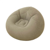 Coffee Foldable Round Flannel Inflatable Bean Bag Seat Image - 6