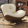 Coffee Stain Resistant Tufted Natural Leg Rocking Chair Image - 2