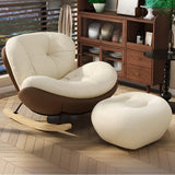 Coffee Stain Resistant Tufted Natural Leg Rocking Chair Image - 3