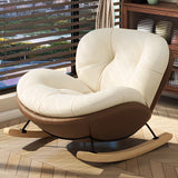 Coffee Stain Resistant Tufted Natural Leg Rocking Chair Image - 4