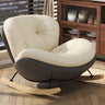 Coffee Stain Resistant Tufted Natural Leg Rocking Chair Image - 7