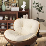 Coffee Stain Resistant Tufted Natural Leg Rocking Chair Image - 8