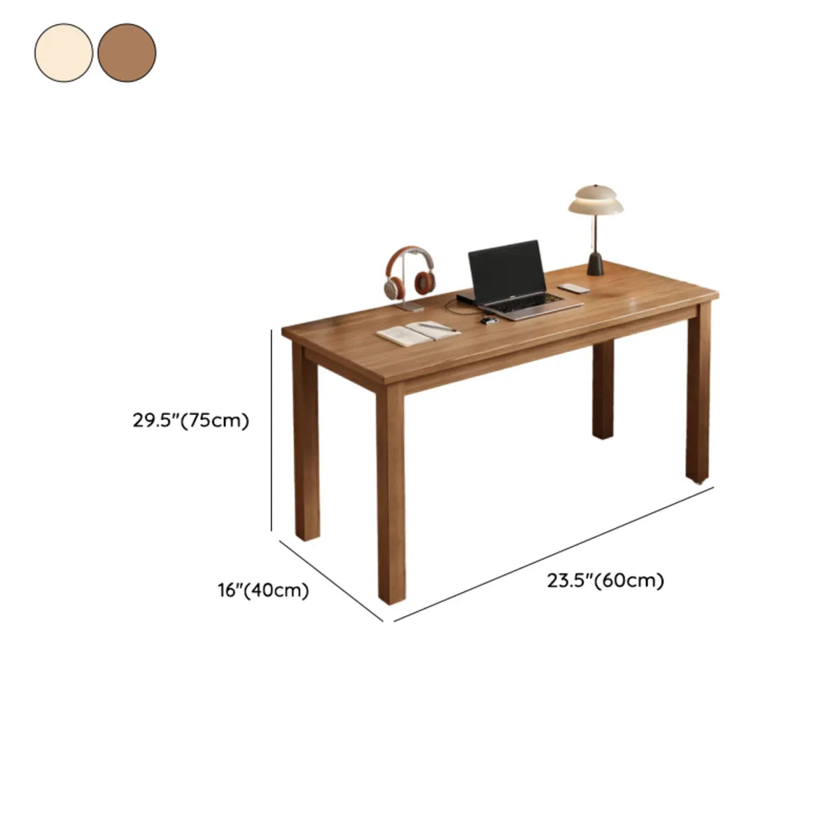 Coffee Wood Rectangular Butcher Block Writing Desk 