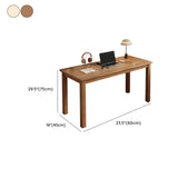 Coffee Wood Rectangular Butcher Block Writing Desk #size