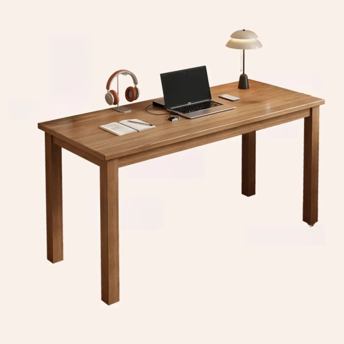 Coffee Wood Rectangular Butcher Block Writing Desk Image - 7