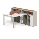 Collaborative Cabinet Drawers L-Shape Computer Desk Image - 12