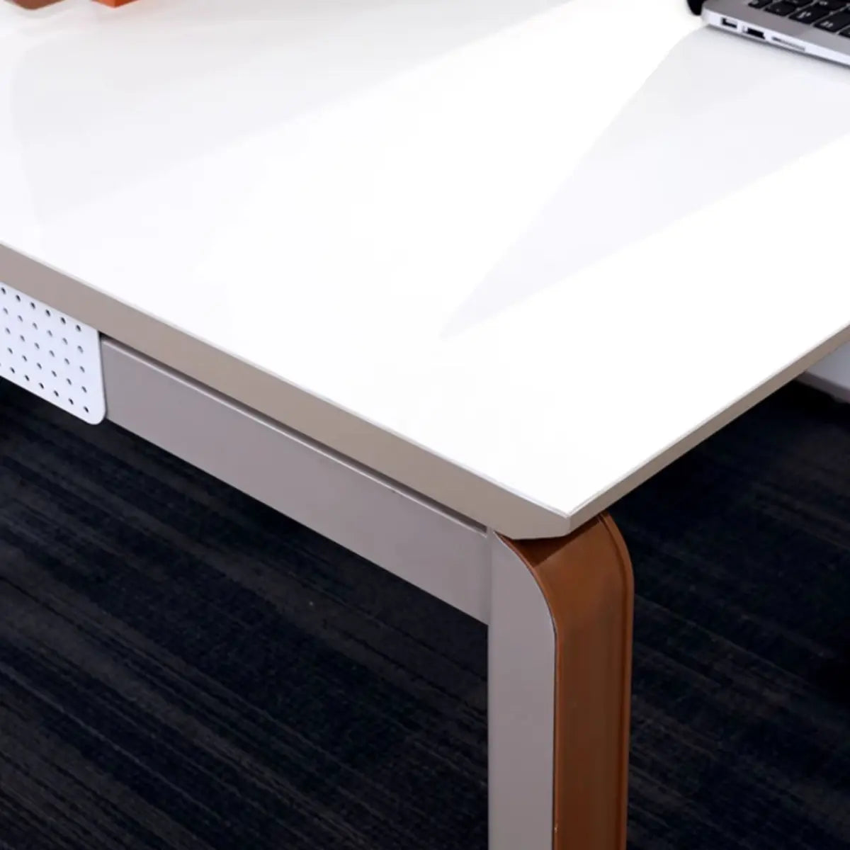 Collaborative Cabinet Drawers L-Shape Computer Desk Image - 7