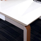 Collaborative Cabinet Drawers L-Shape Computer Desk Image - 7