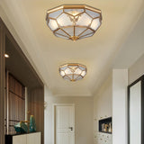 Colonial Golden Bowl-Shaped Semi-Flush Mount Light Image - 4