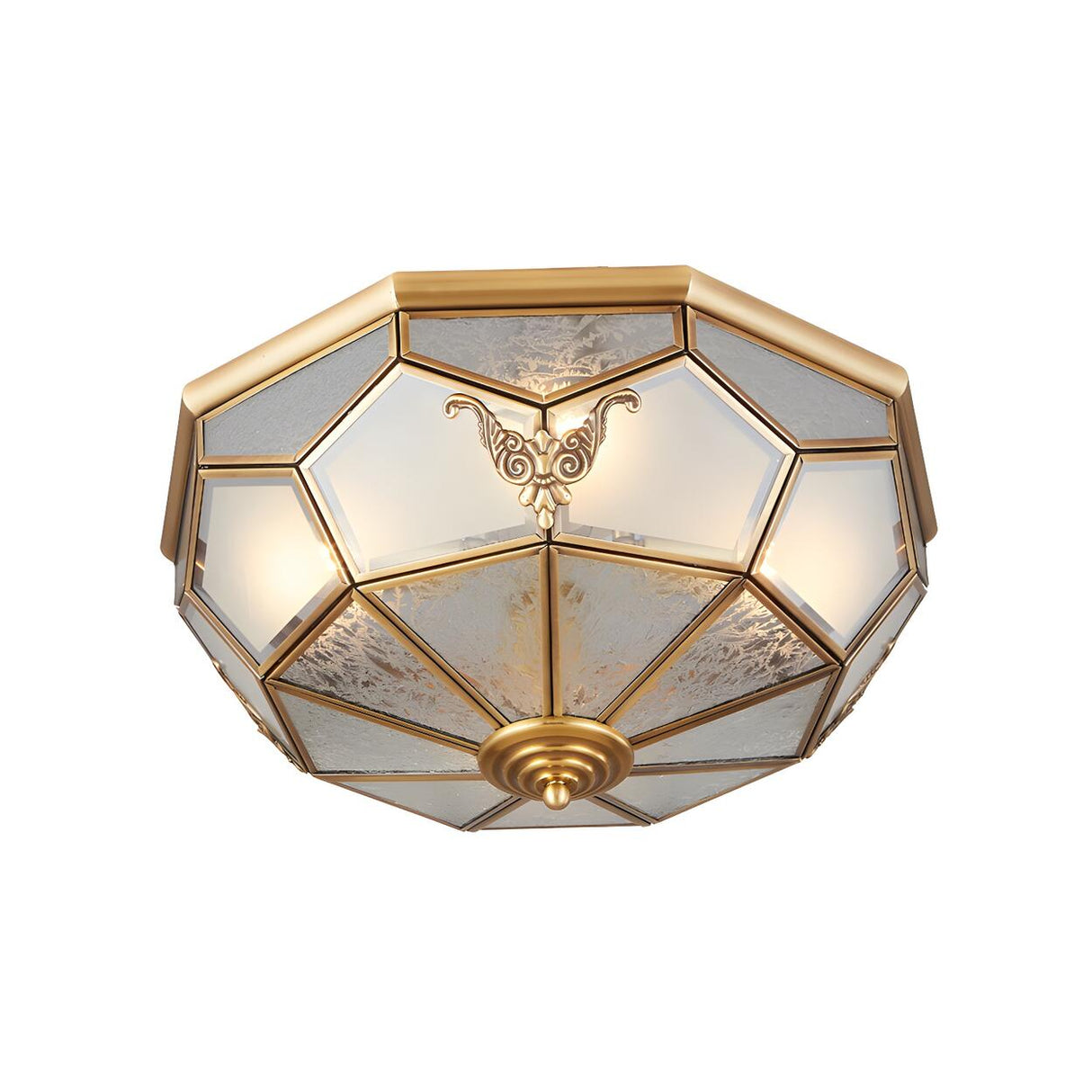 Colonial Golden Bowl-Shaped Semi-Flush Mount Light Image - 7