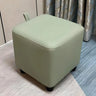 Colorblock Cube Faux Leather Small Ottoman Footrest Image - 2