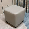 Colorblock Cube Faux Leather Small Ottoman Footrest Image - 4