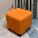 Colorblock Cube Faux Leather Small Ottoman Footrest Image - 6