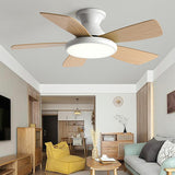 Colorful 5 Blade Wooden Standard Ceiling Fan with Light Image - 4