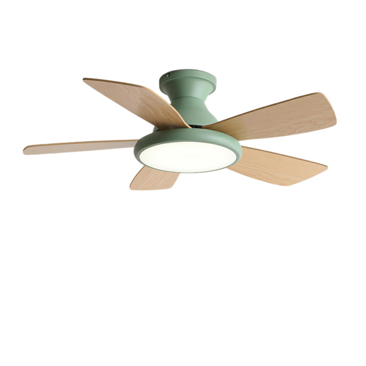 Colorful 5 Blade Wooden Standard Ceiling Fan with Light Image - 5